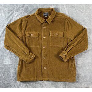 Valor Collective Corduroy Shacket Brown Mens Large Long Sleeve 100% Cotton